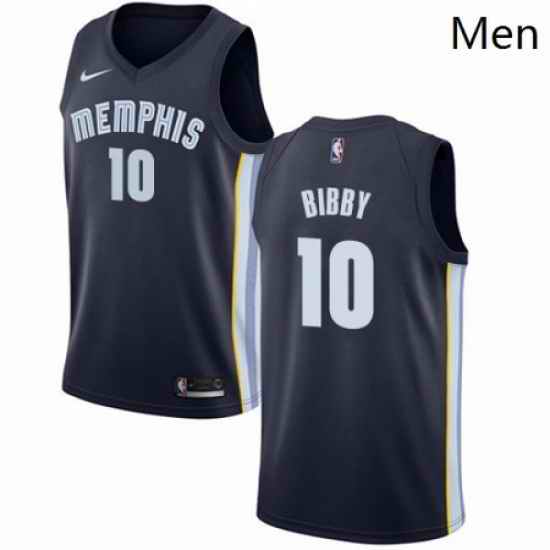 Mens Nike Memphis Grizzlies 10 Mike Bibby Swingman Navy Blue Road NBA Jersey Icon Edition